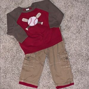 Gymboree Baseball Sweater & Pants size 2T/3T Cute!